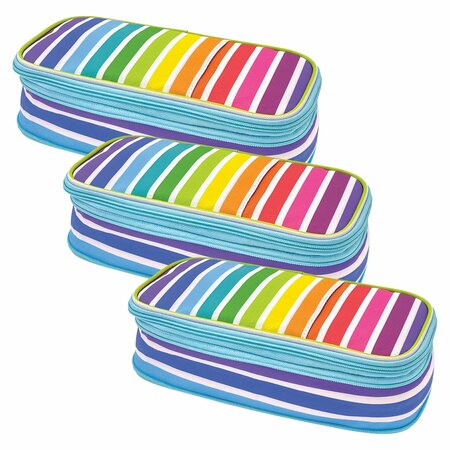 TEACHER CREATED RESOURCES Colorful Stripes Pencil Case, 3PK TCR6125